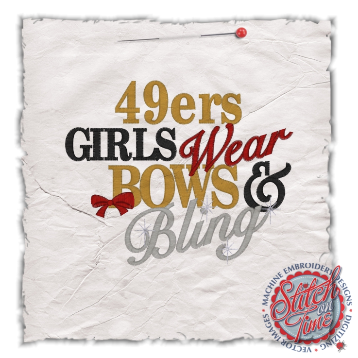 Sayings (4538) 49ers Girls Bows & Bling 5x7