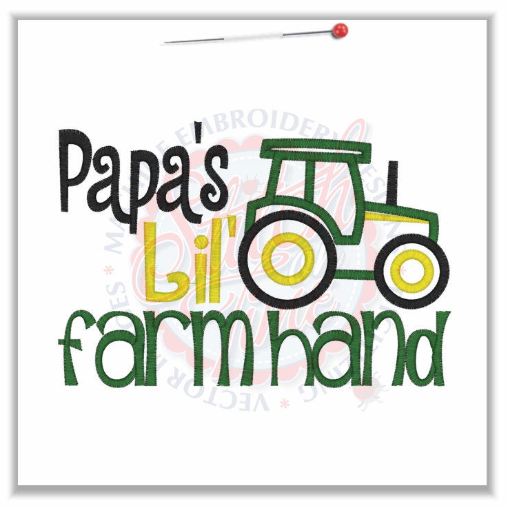 Sayings (4568) Papa's Lil' arm Hand Applique 5x7