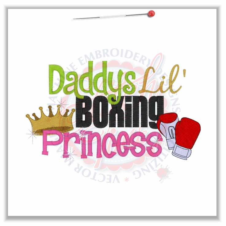 Sayings (4622) Daddys Lil' Boxing Princess 5x7