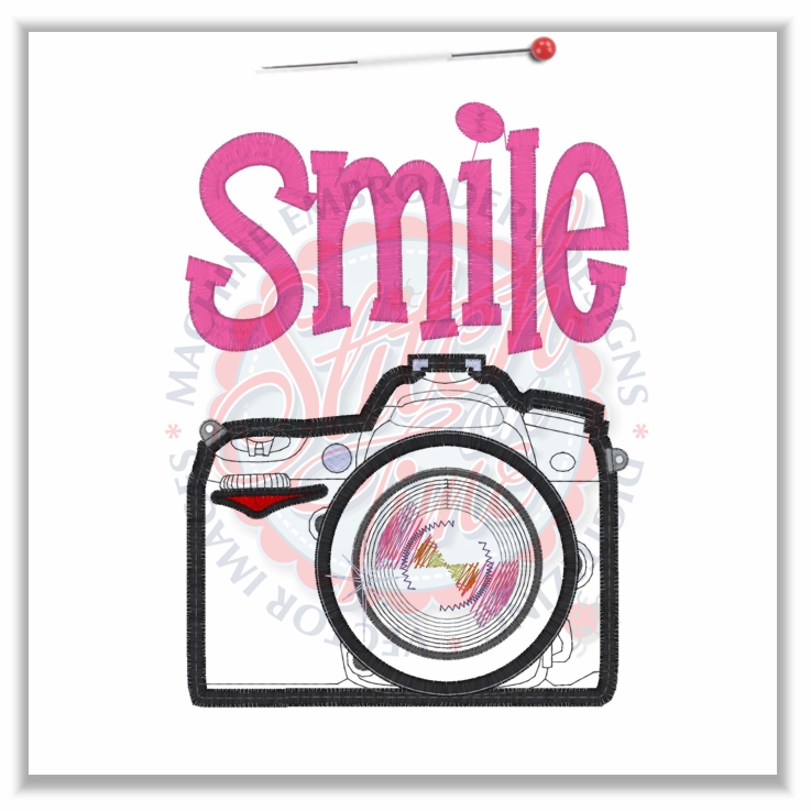 Sayings (4639) Smile Camera Applique 5x7