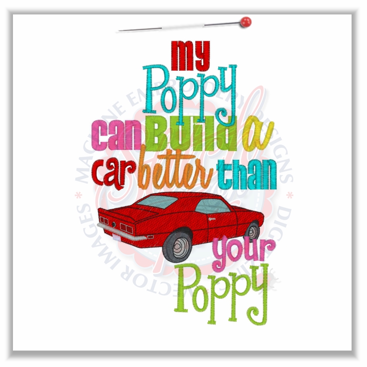 Sayings (4698) Poppy Build Better Cars 5x7