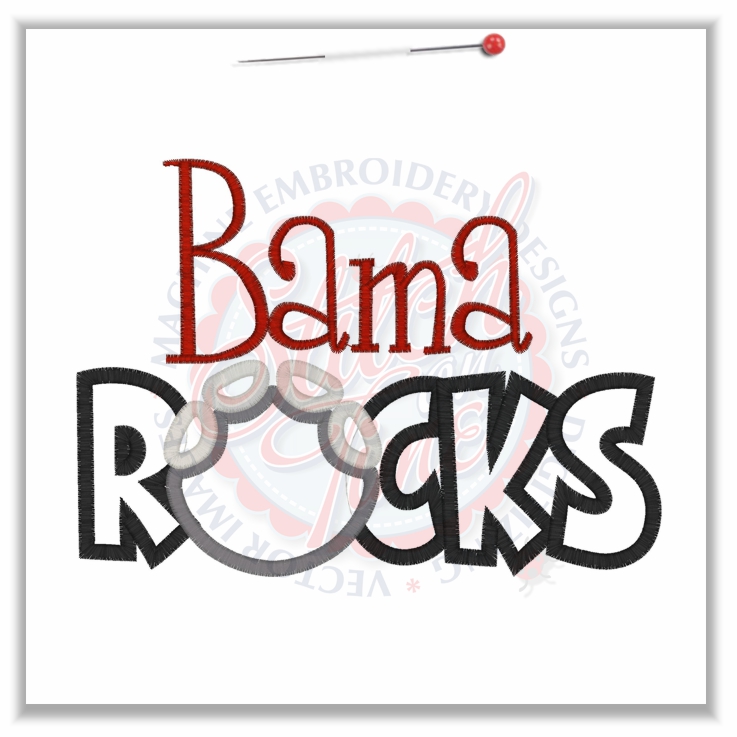 Sayings (4701) Bama Rocks Applique 5x7