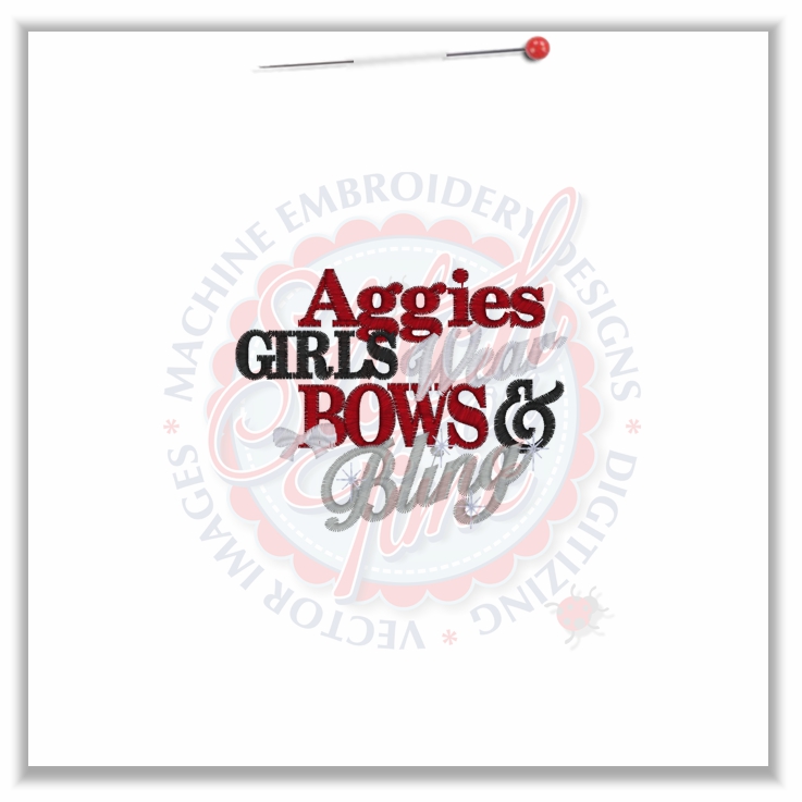 Sayings (4715) Aggies Girls Bows & Bling 4x4