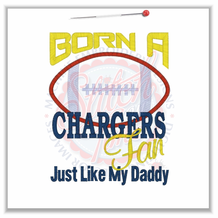 4725 Sayings : Chargers Fan Like Daddy Applique 5x7