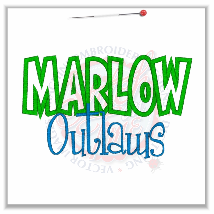4766 Sayings : Marlow Outlaws Applique 5x7