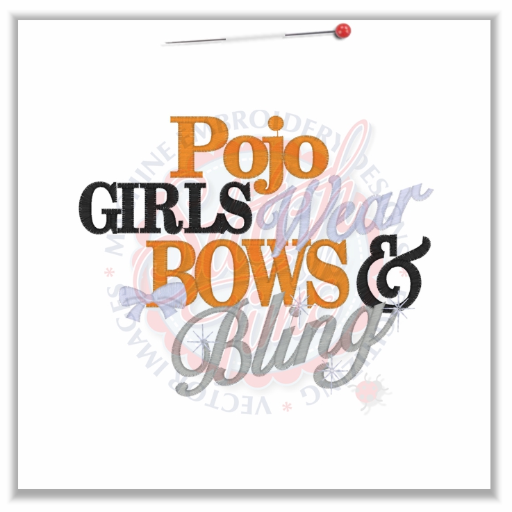 4800 Sayings : Pojo Girls Bows & Bling 5x7