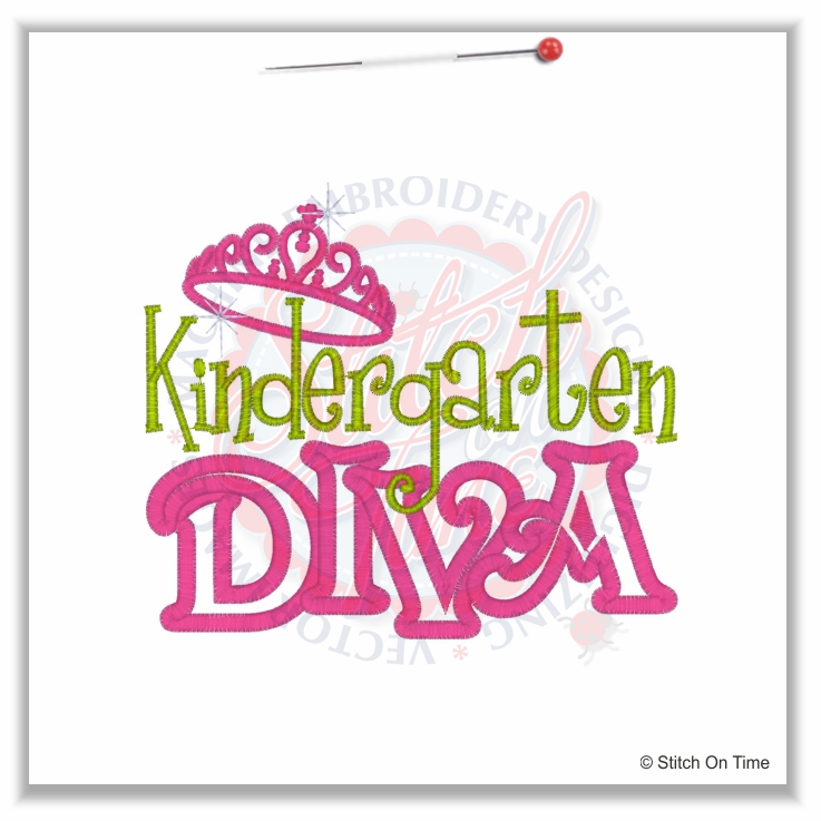 4901 Sayings : Kindergarten Diva Applique 5x7