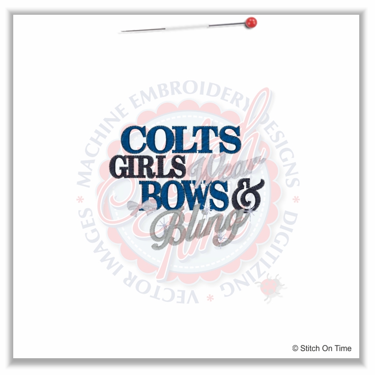 4906 Sayings : Colts Girls Bows & Bling 4x4
