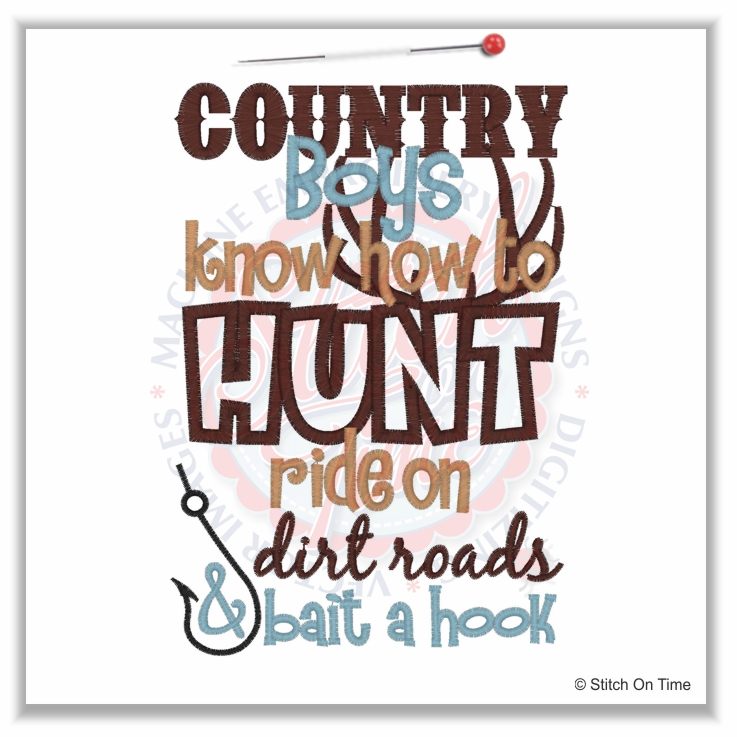4968 Sayings : Country Boys Hunt 5x7