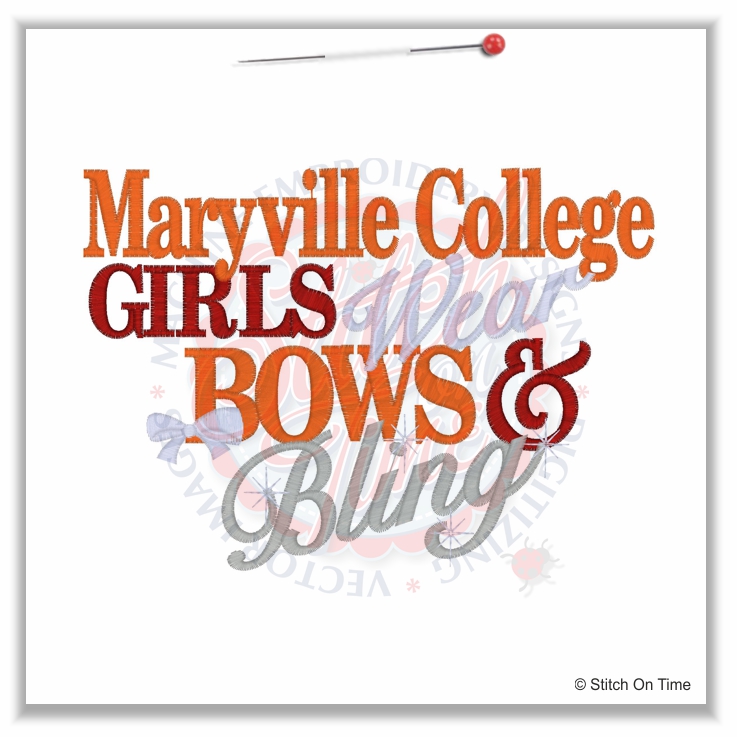 4979 Sayings : Maryville Girls Bows & Bling 5x7