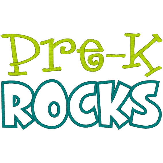 Sayings (A501) Pre-K Rocks Applique 5x7