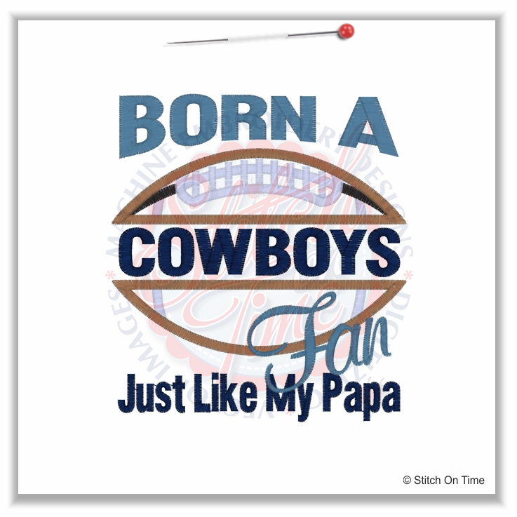 5001 Sayings : Cowboys Fan Like Papa Applique 5x7