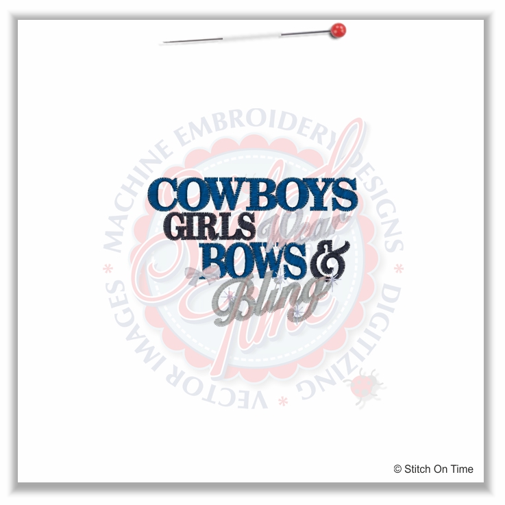 5010 Sayings : Cowboys Girls Bows & Bling 4x4