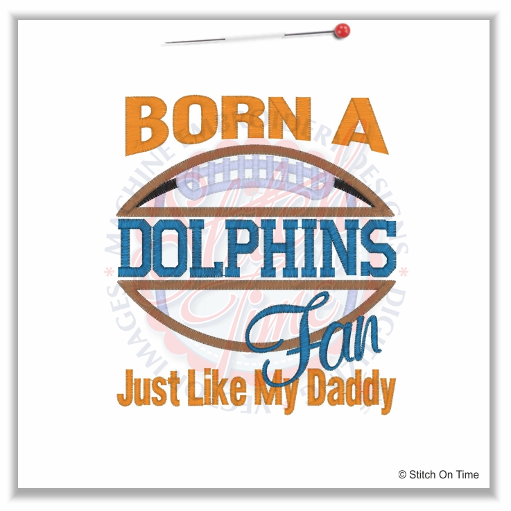 5041 Sayings : Dolphins Fan Like Daddy Applique 5x7