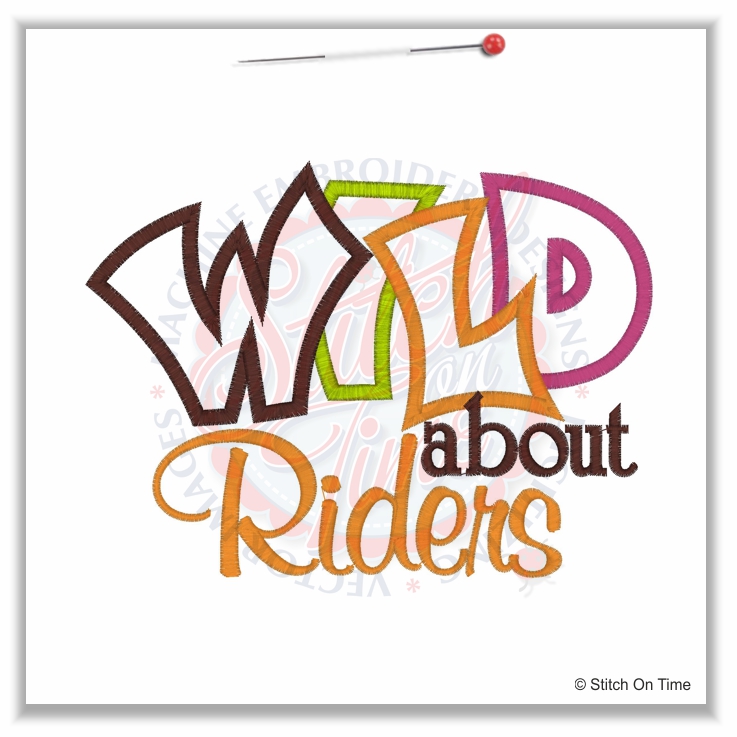 5049 Sayings : Wild About Riders Applique 5x7