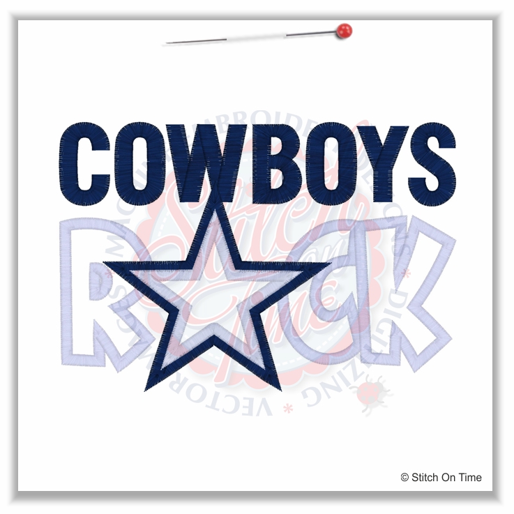 5076 Sayings : Cowboys Rock Applique 5x7