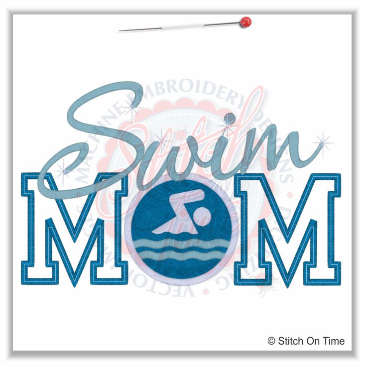 5112 Sayings : Swim Mom Applique 6x10