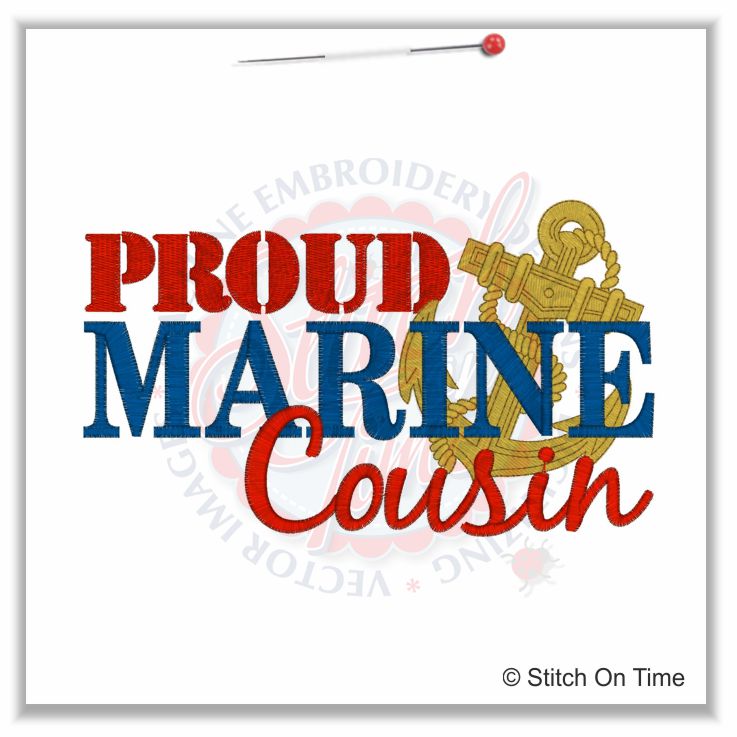 5159 Sayings : Proud Marine Cousin 5x7