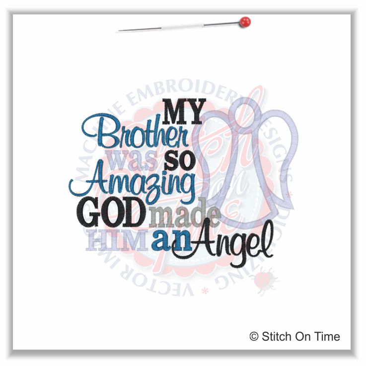5213 Sayings : Brother Angel Applique 5x7