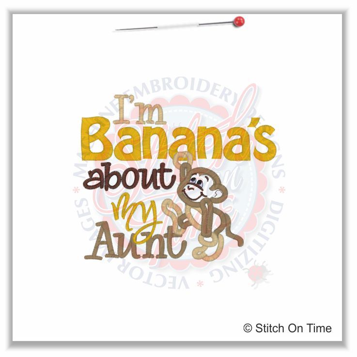 5218 Sayings : Banana's About My Aunt Applique 5x7