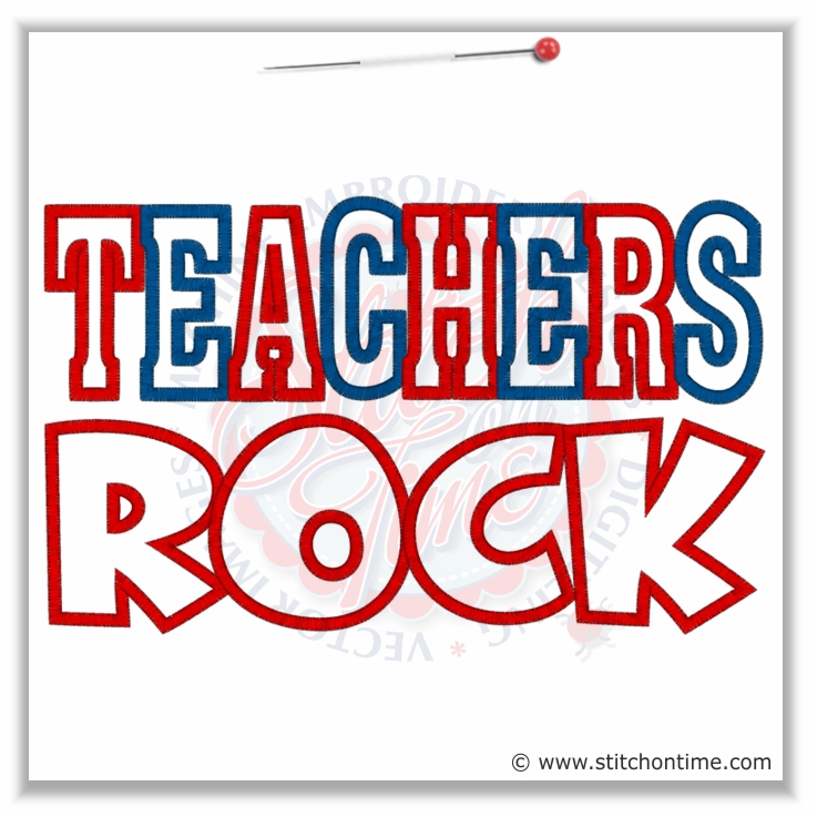 5296 Sayings : Teachers Rock Applique 6x10