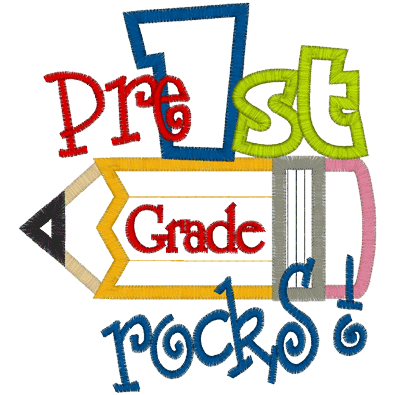 Sayings (A536) Pre 1st Grade Rocks Applique 5x7