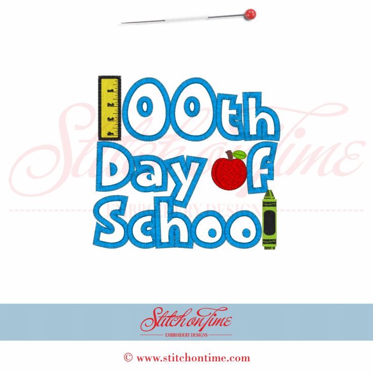 5360 Sayings : 100th Day Of School Applique5x7