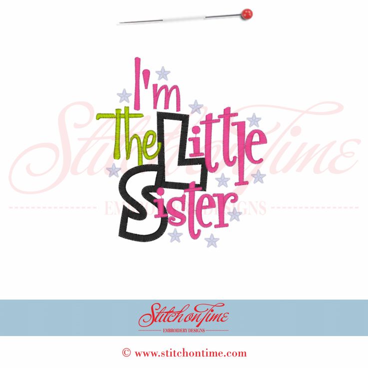5406 Sayings : I'm The Little Sister Applique 5x7