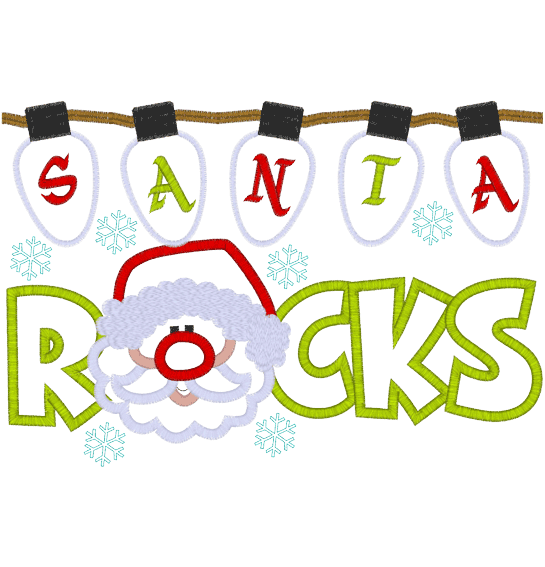 Sayings (A548) Santa Rocks Applique 6x10