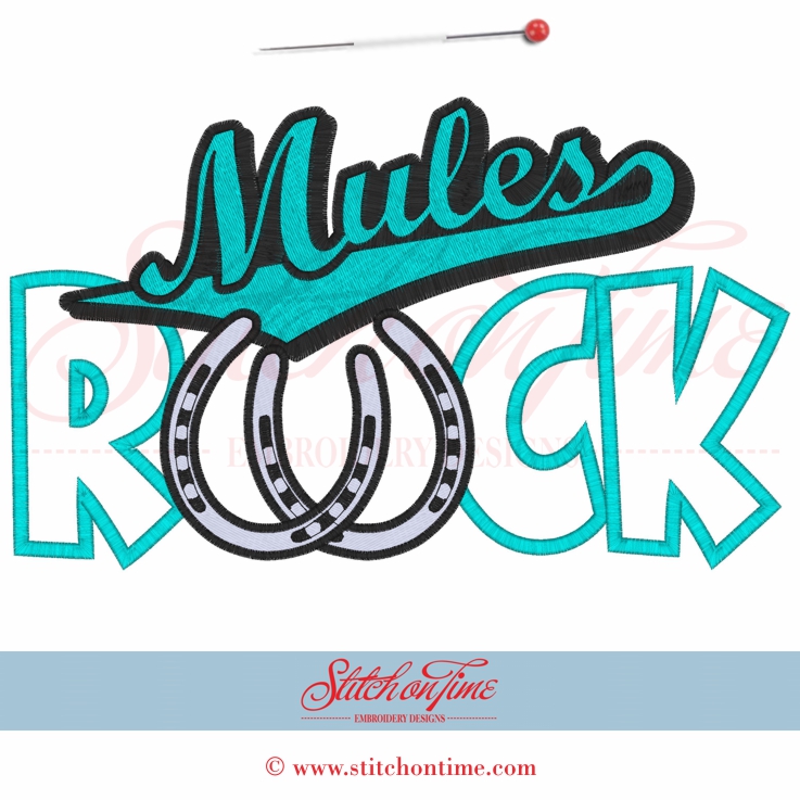 5493 Sayings : Mules Rock Applique 5x7