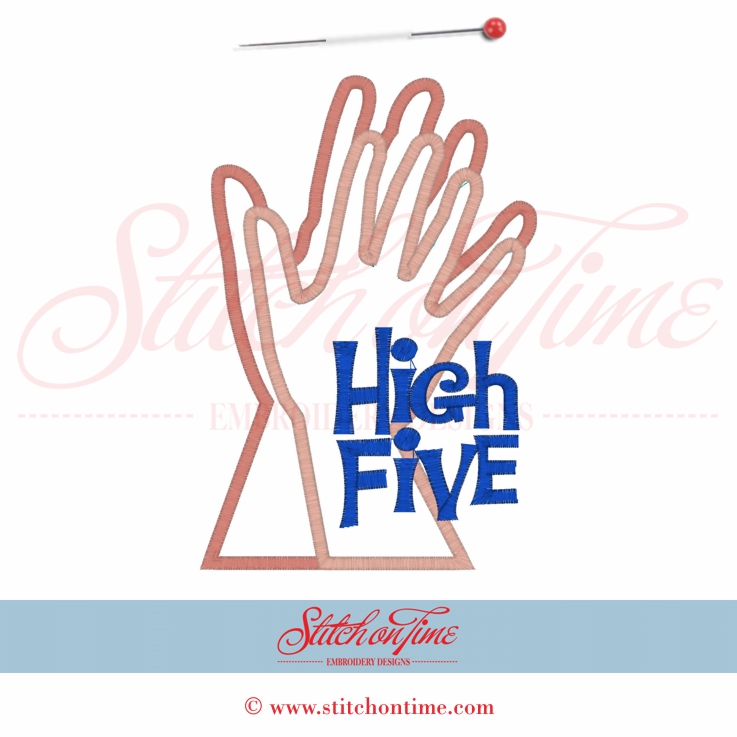 5504 Sayings : High Five Applique 5x7