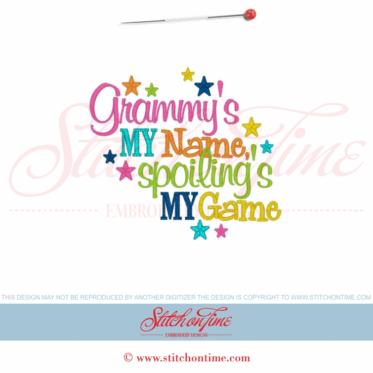 5550 Sayings : Grammy's My Name Spoiling's My Game 5x7