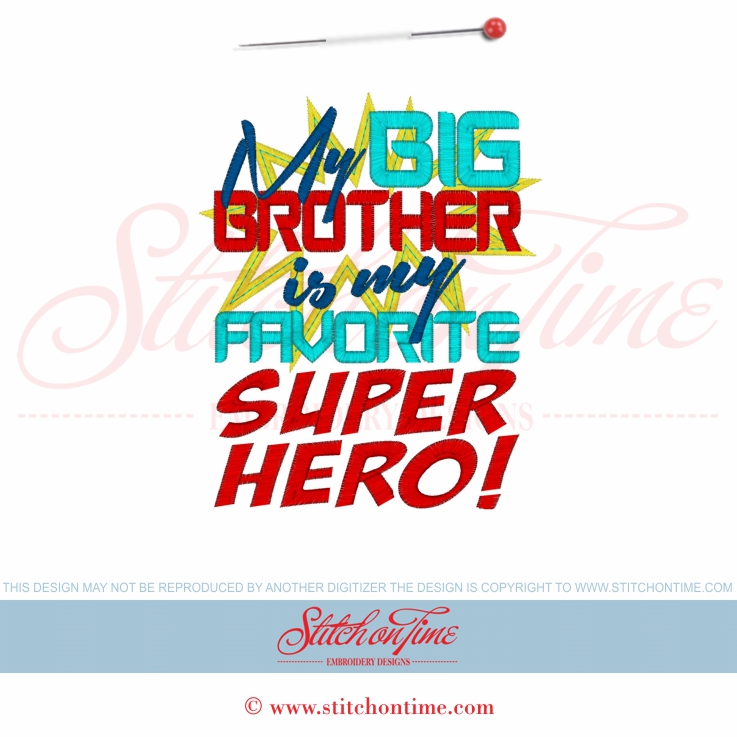5600 Sayings : My Big Brother Is My Super Hero pplique 5x7