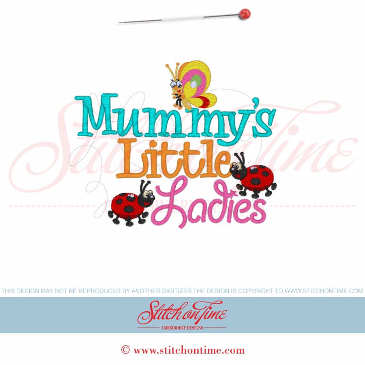 5631 Sayings : Mummy's Little Ladies Ladybug & Butterfly 5x7