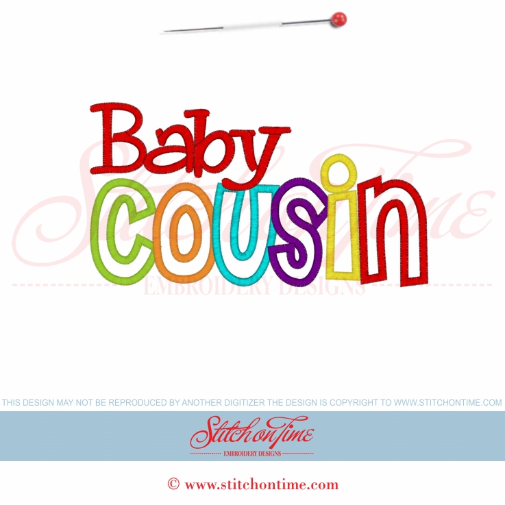 5666 Sayings : Baby Cousin Applique 5x7