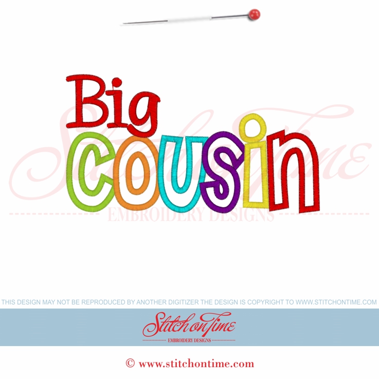 5667 Sayings : Big Cousin Applique 5x7