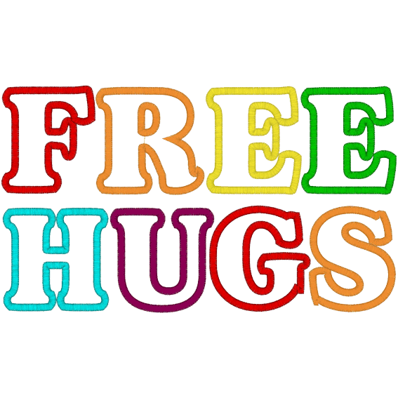 Sayings (A569) Free Hugs Applique 5x7