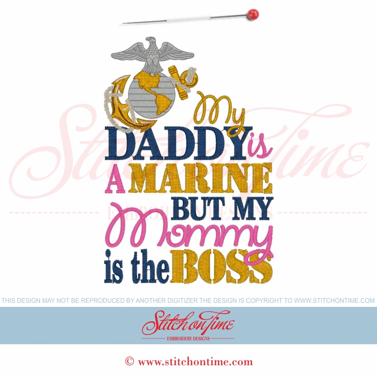 5695 Sayings : Daddy Marine Mommy Boss 5x7