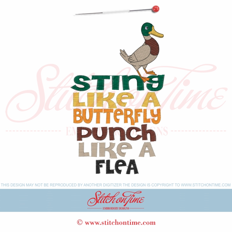 5748 Sayings : Sting Like A Butterfly Duck 5x7
