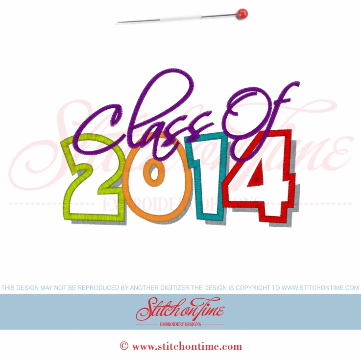 5770 Sayings : Class of 2014 Applique 5x7