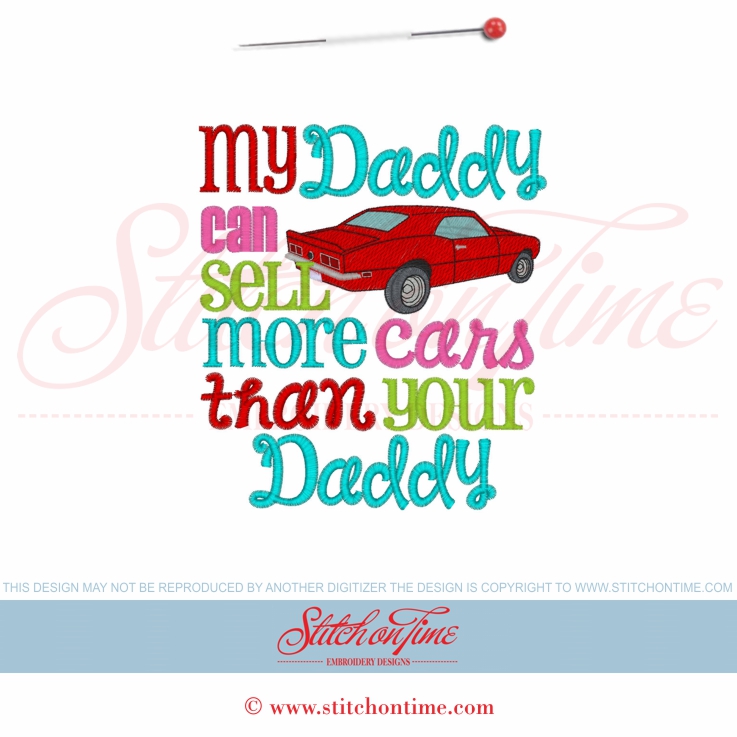 5848 Sayings : My Daddy Can Sell More Cars 5x7