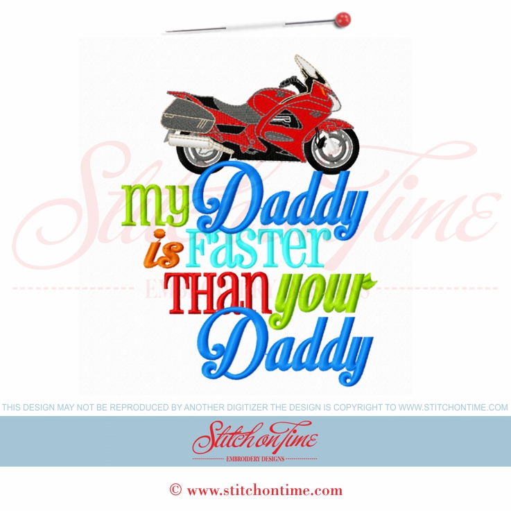 5859 Sayings : My Daddy Is Faster Motorcycle 5x7