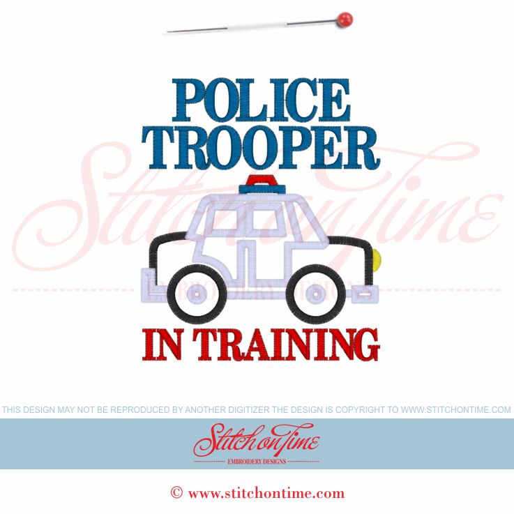 5910 Sayings : Police Trooper In Training Applique 5x7