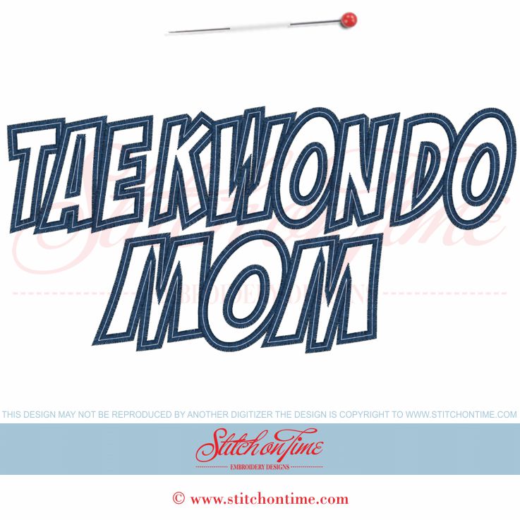5929 Sayings : Tae Kwon Do Mom Applique 6x10