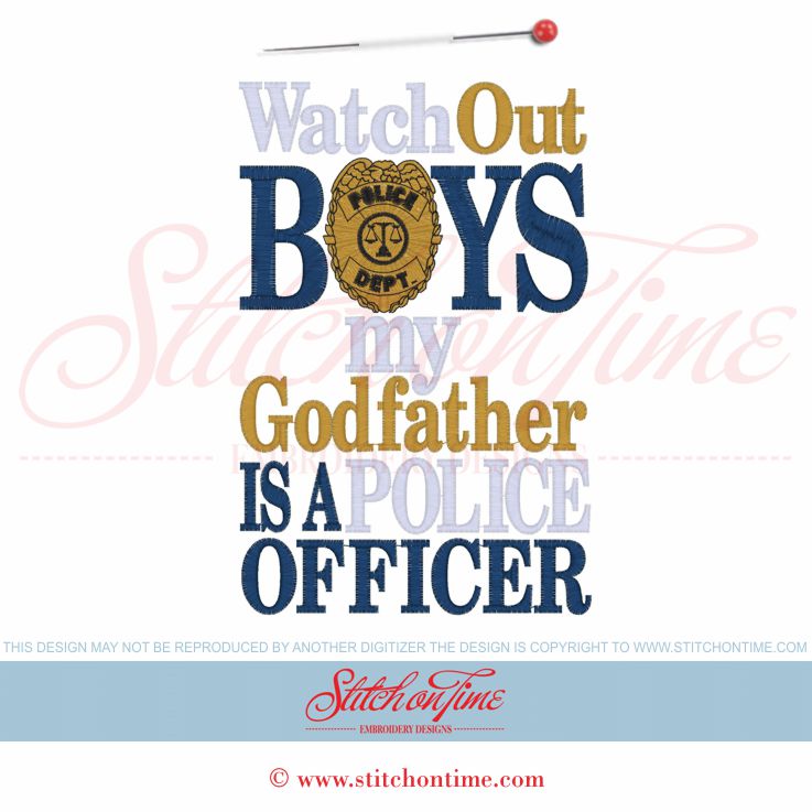 5937 Sayings : Watch Out Boys...Police 5x7