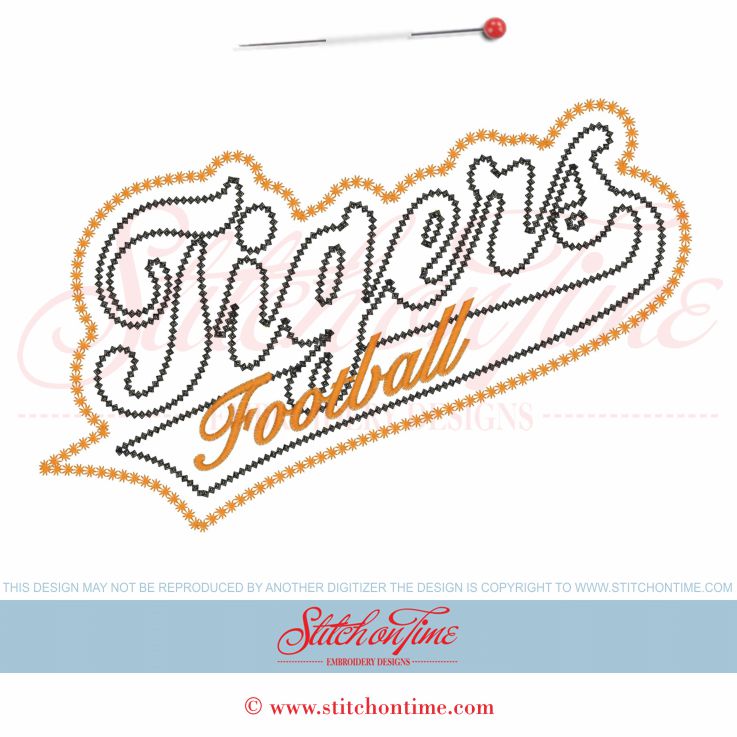 5941 Sayings : Tigers Football Applique 6x10