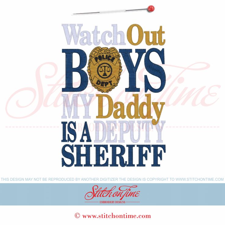 5957 Sayings : My Daddy Is A Deputy Sheriff 5x7