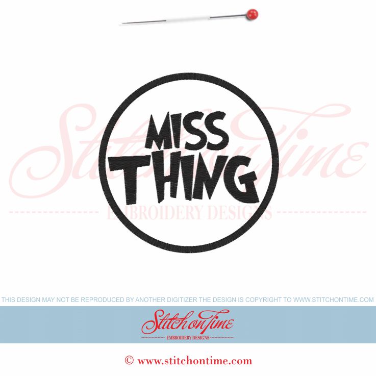 5980 Sayings : Miss Thing Applique 5x7