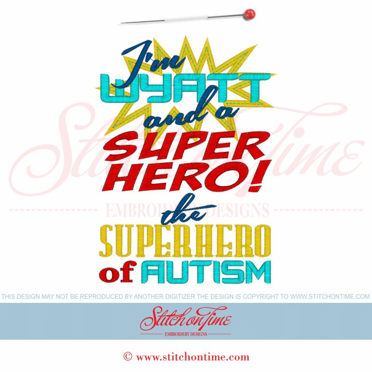 5991 Sayings : Superhero of Autism Applique 5x7