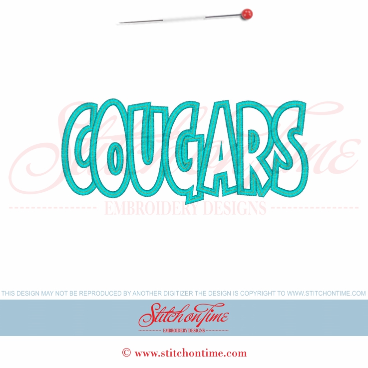 5995 Sayings : Cougars Applique 5x7